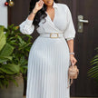 Elegant Lace-up Belted Party Dress