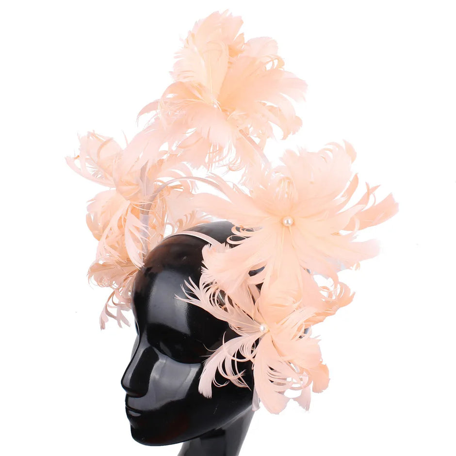 Festive Feather Flower Fascinator