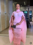 Pleated 3D Shawl Style Dress