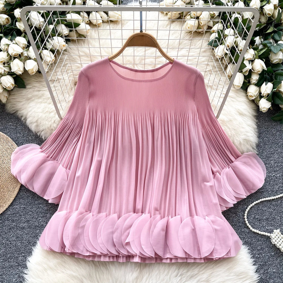 Bubble Sleeve Autumn Slim Fit Top