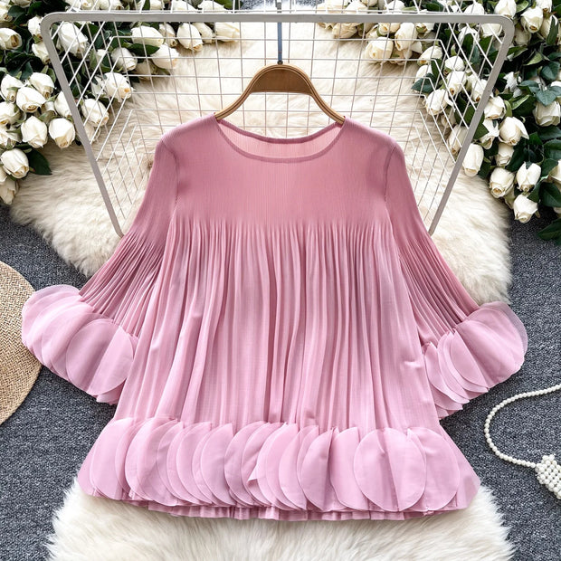 Bubble Sleeve Autumn Slim Fit Top