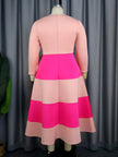 Pink Patchwork A-Line Dress