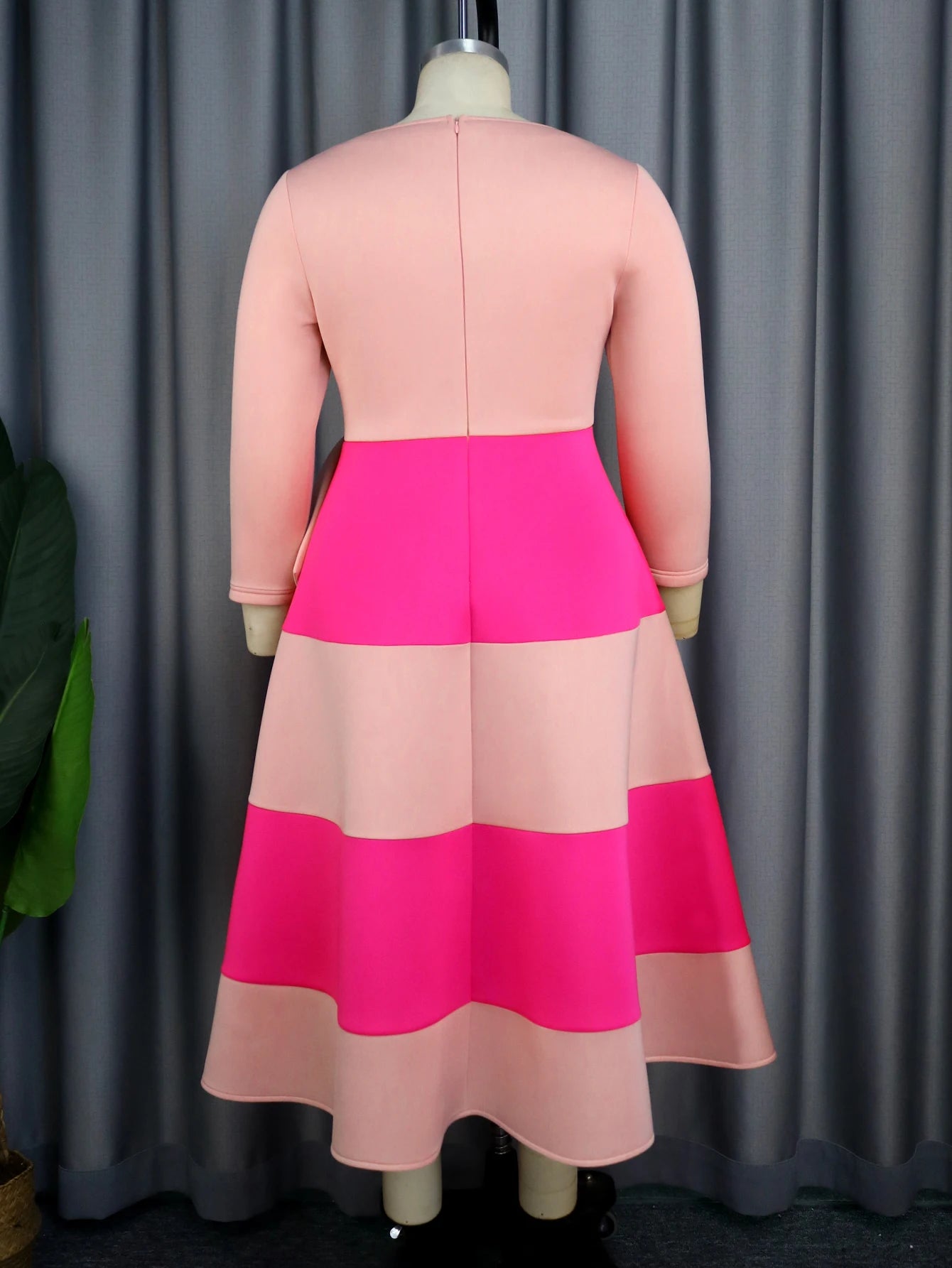 Pink Patchwork A-Line Dress