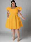 Ruffled Hem Plus Midi Dress