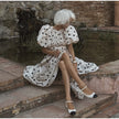 Polka Dot Pleated Ball Gown Set