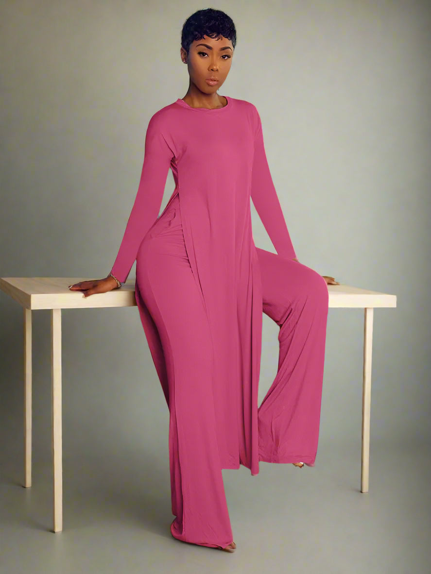 Solid Classic Women's Long Sleeve Set