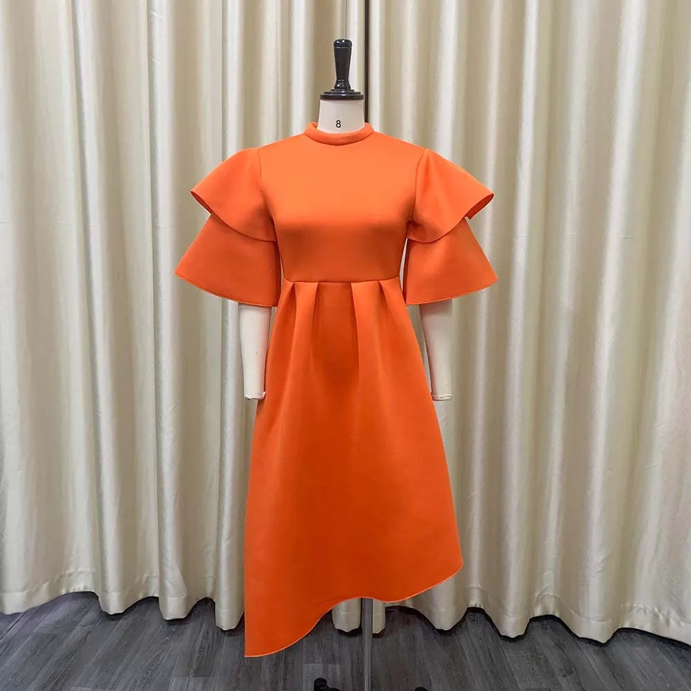 Elegant Party Ruffle Sleeve Dress