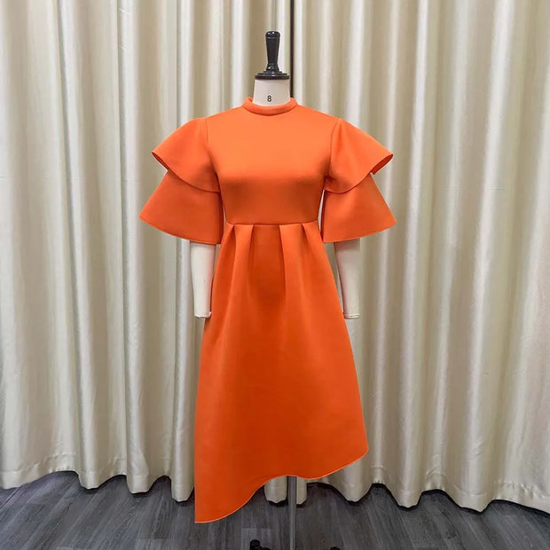 Elegant Party Ruffle Sleeve Dress