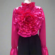 High-Grade 3D Flower Silky Blouse