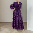 Fashion Ruffle Flare Pleated Maxi Dress