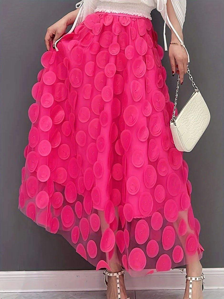 Vintage Polka Dot 3D Tulle Mesh Skirt