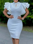 Elegant Party Pearl Ruffle Dress