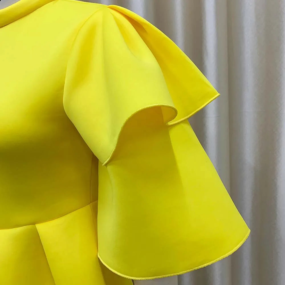 Elegant Party Ruffle Sleeve Dress