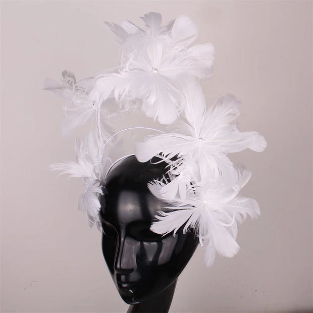 Festive Feather Flower Fascinator