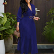 Elegant Lace-up Belted Party Dress