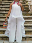 White Party Backless Chiffon Set