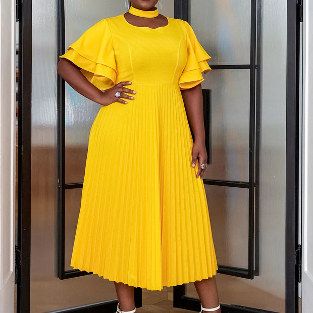 Butterfly Short Sleeve Party Dress