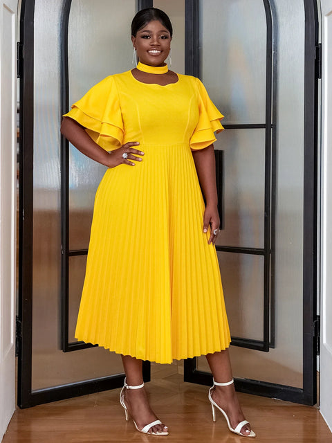 Butterfly Short Sleeve Party Dress