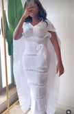 Pleated 3D Shawl Style Dress
