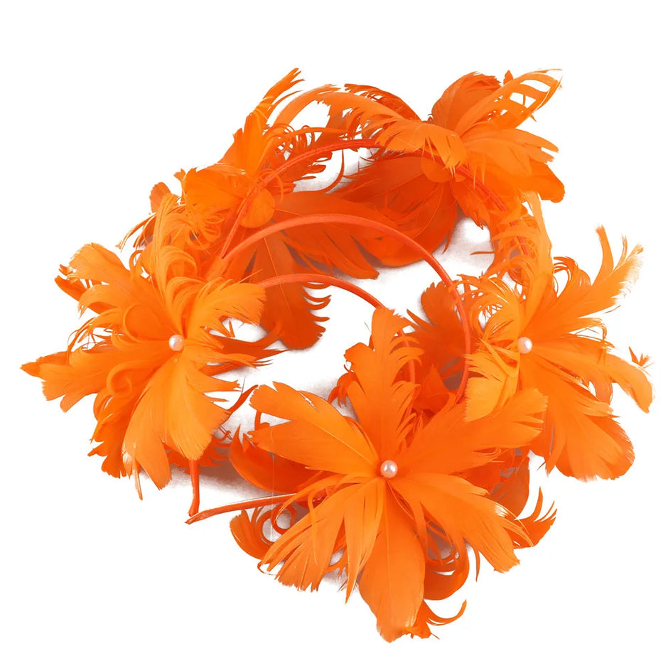 Festive Feather Flower Fascinator