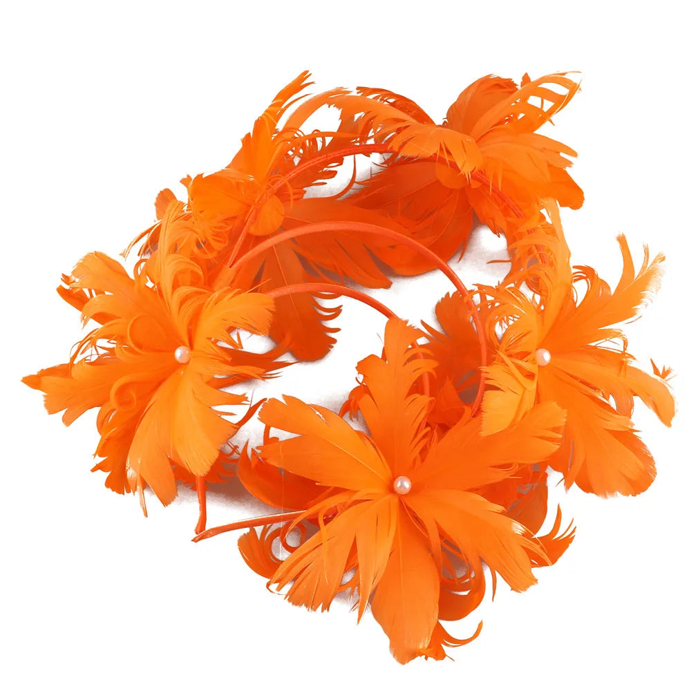 Festive Feather Flower Fascinator