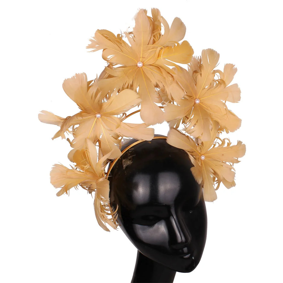 Festive Feather Flower Fascinator