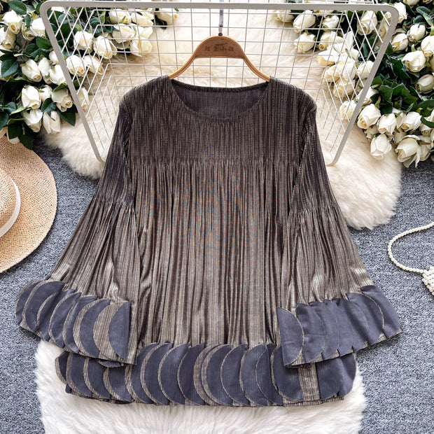 Bubble Sleeve Autumn Slim Fit Top