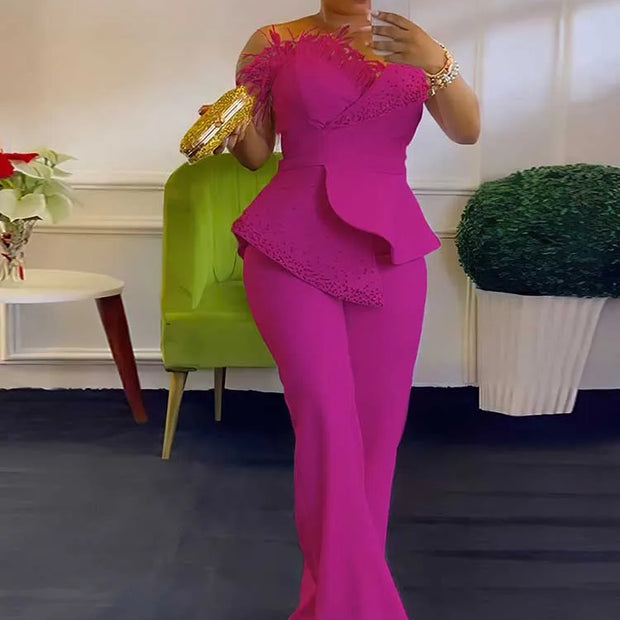 Rivet Collar One Piece Jumpsuit