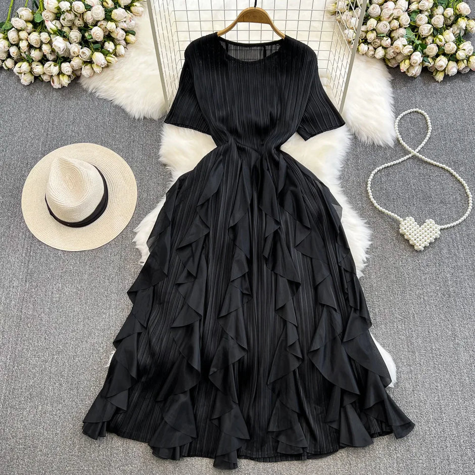 Ruffle Charm Mid Dress
