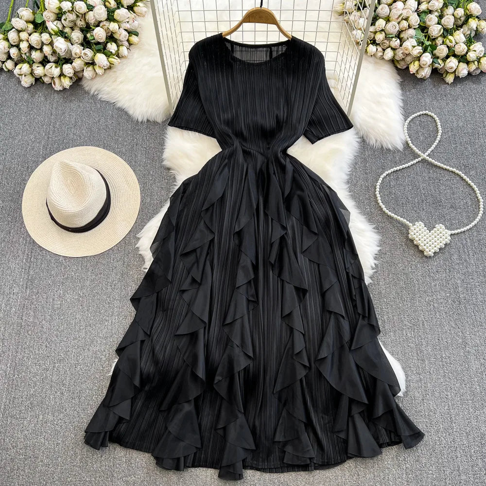 Ruffle Charm Mid Dress