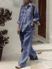 Autumn Solid Cotton Linen Set