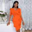 Festive Flower High Waist Dress