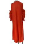 Maxi Pleated Round Neck Spliced Dress