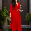 Elegant Lace-up Belted Party Dress