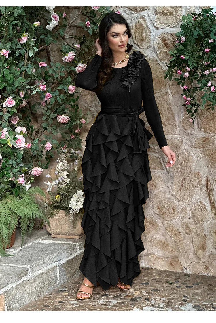 Elegant Flower Miyake Pleated Dress