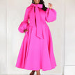 Elegant Luxury Bow Collar Dress - Long Sleeve