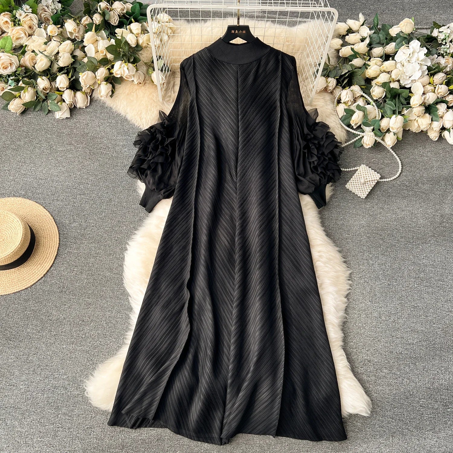 Chic Vintage Pleated Dress
