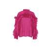 French Temperament Mesh Ruffled Blouse