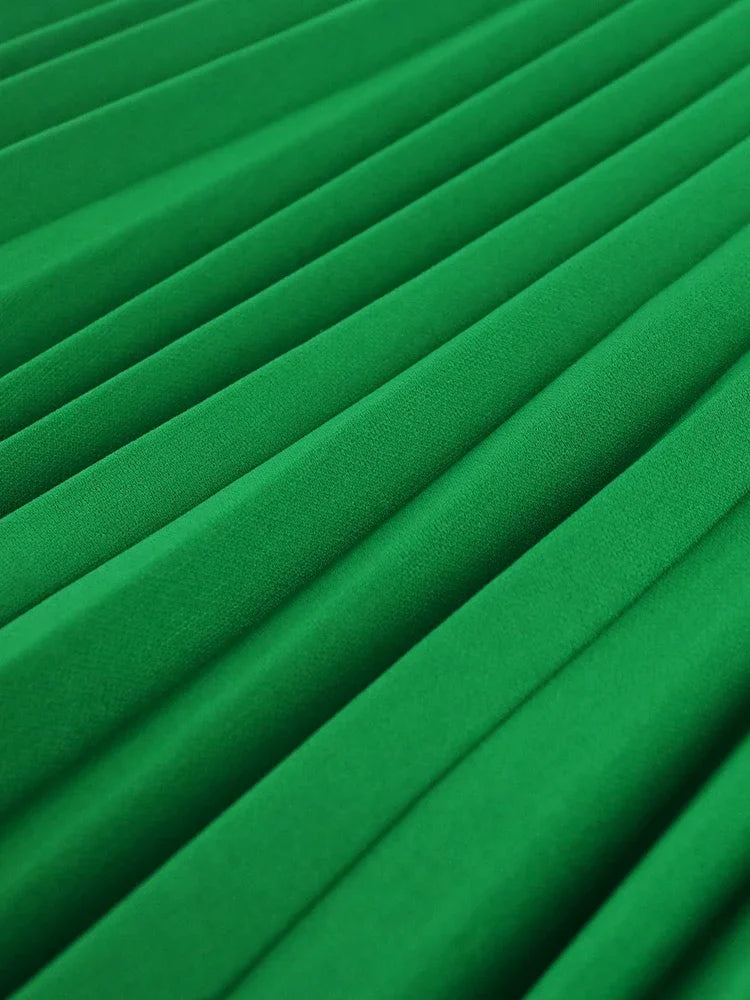 Elegant Summer Church Midi Pleated Dress