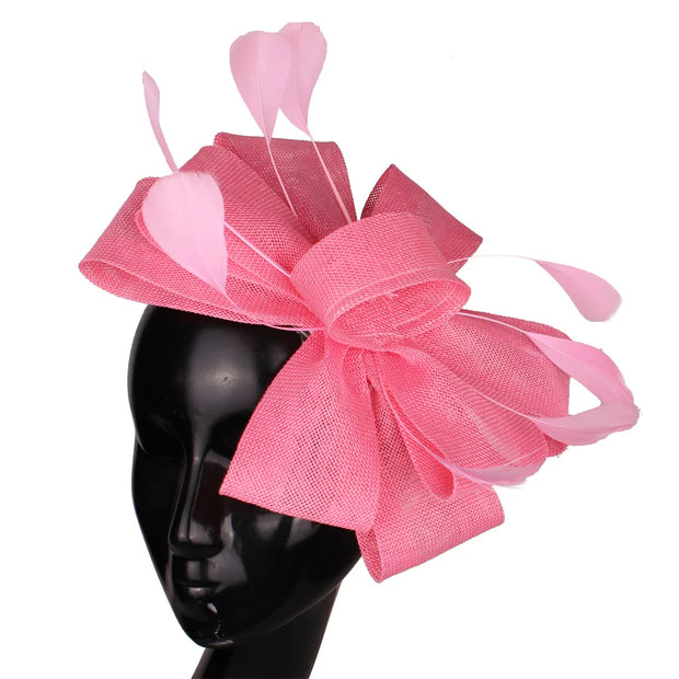 Feathered Mesh Immense Bow Fascinator