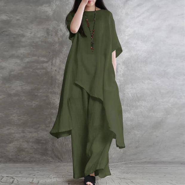 Casual Cotton Linen Pant Set