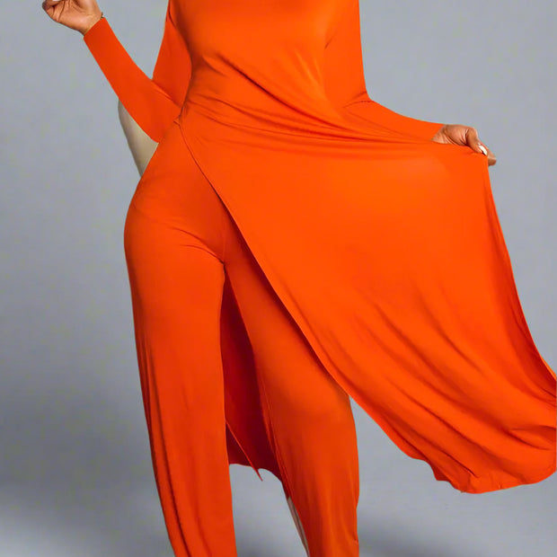 Solid Classic Women's Long Sleeve Set