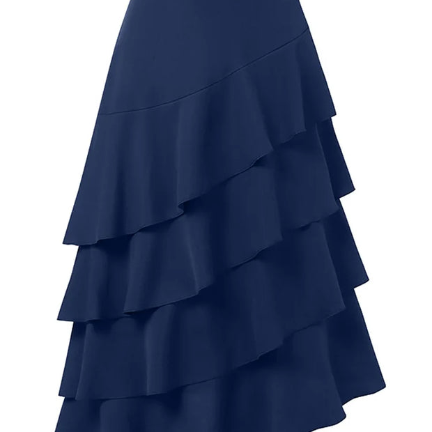 Ruffled Hem Maxi Skirt