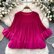 Bubble Sleeve Autumn Slim Fit Top