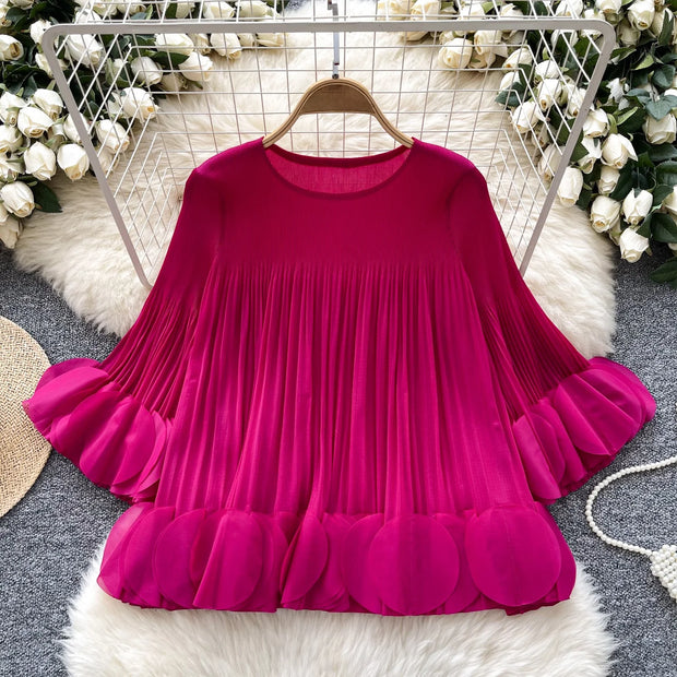 Bubble Sleeve Autumn Slim Fit Top