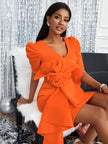 Festive Flower High Waist Dress