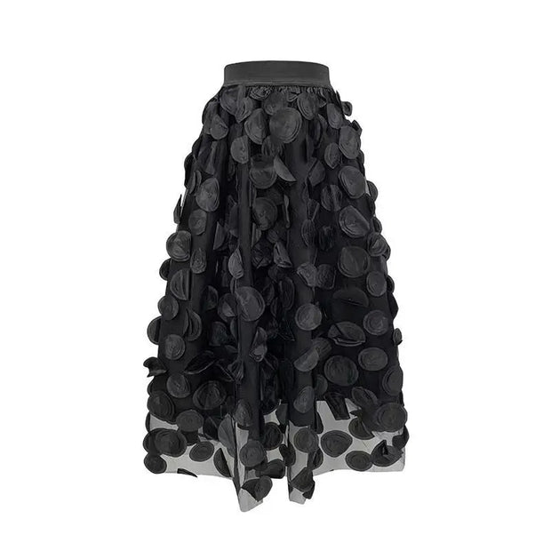 Vintage Polka Dot 3D Tulle Mesh Skirt