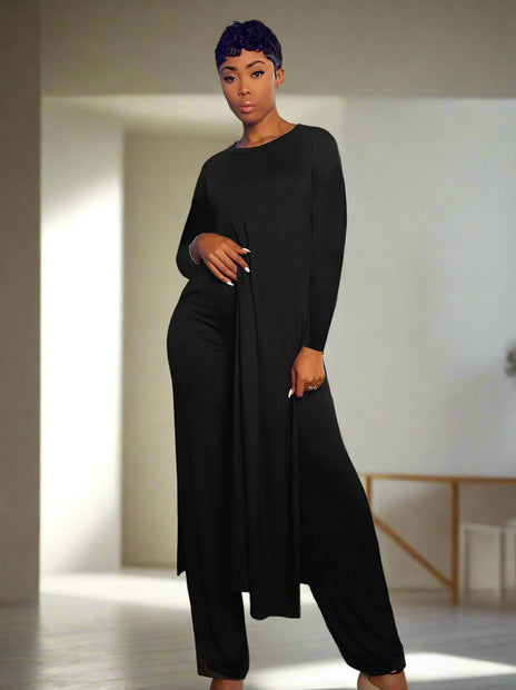 Solid Classic Women's Long Sleeve Set