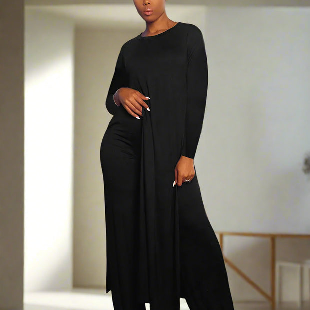 Solid Classic Women's Long Sleeve Set