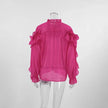 French Temperament Mesh Ruffled Blouse